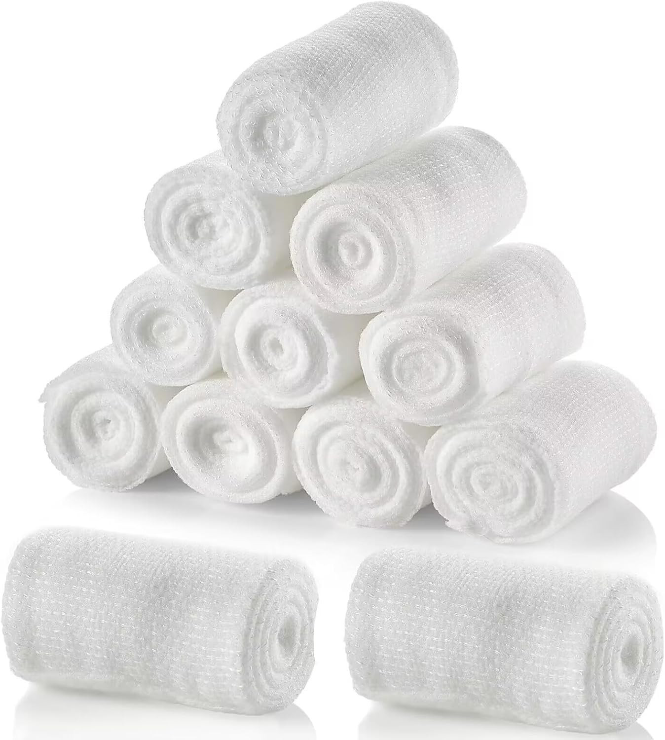 Mullbinden Fixierbinden 10 cm x 4.5 m Weich Atmungsaktiv Elastische Gaze für Wun