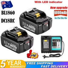 NEW 18V 6.0Ah Li-Ion Battery /Charger For Makita BL1830B BL1840B BL1850B BL1860B