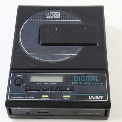 Compact Disc Tragbarer CD Player Digital Unisef Schwarz Gebraucht Defekt