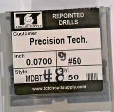 TCT REPOINTED DRILLS MDBT 50 0.0700" DIA 0.472" FLUTE LOT OF 50 