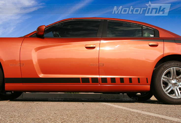 For 20112018 Dodge Charger Rocker Panel Side Strobe Faded Stripes Rally Decals eBay