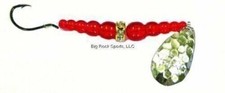 Mack's Lure Wedding Ring 09090 Spinner #4 48in Leader Nickel/Flo Ruby Red