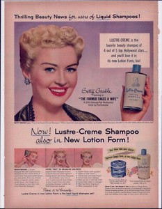 1953 Lustre Creme Betty Grable Original Vintage Promo Ad