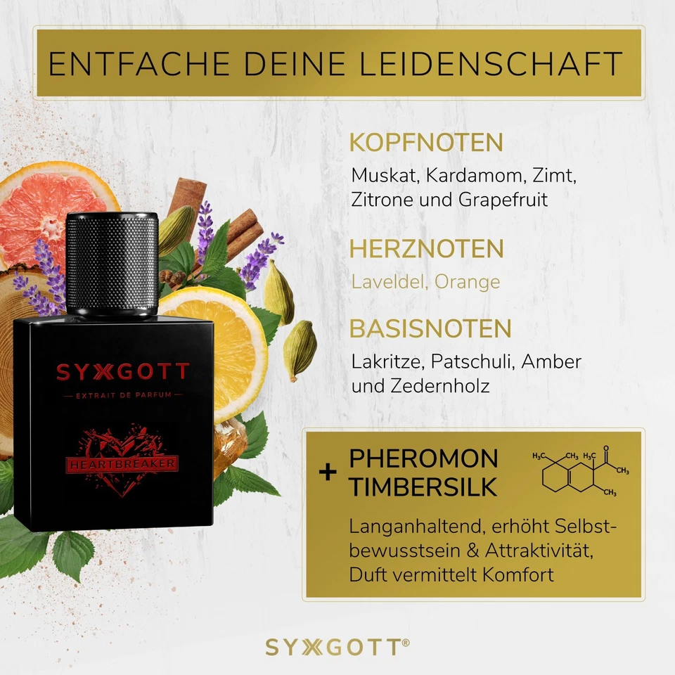 SYXGOTT HEARTBREAKER Männerparfum mit Pheromon Öl Extrait de Parfum für Herren - Bild 3 von 4