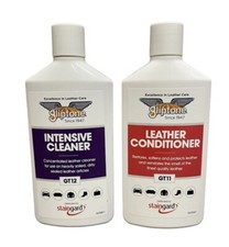 Gliptone Liquid Leather Cleaner GT12 And Conditioner GT11 both 250ml PH Neautral