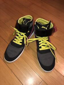 Puma Womens Black/Pink/Lime Green Size 