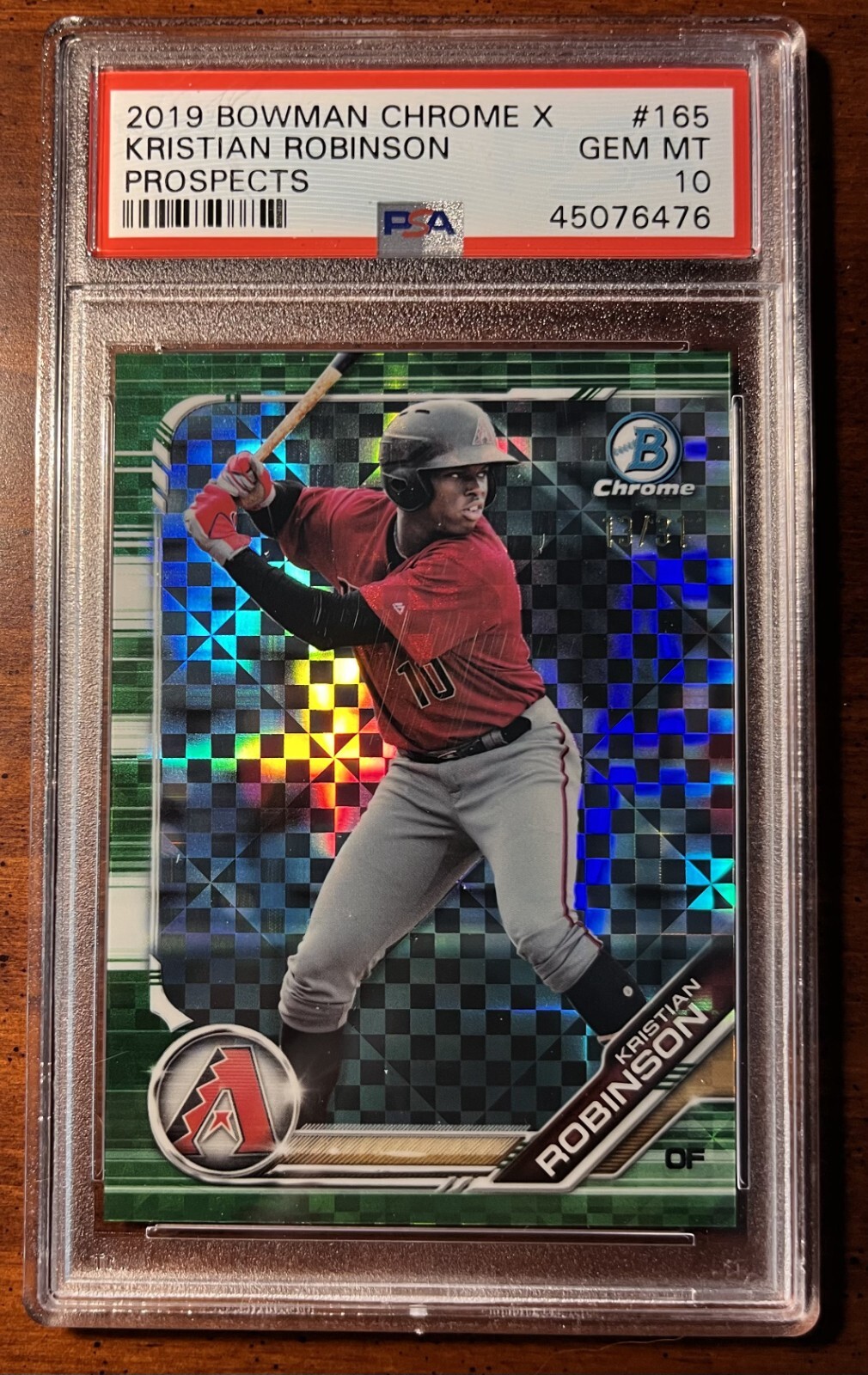 2019 BOWMAN CHROME X KRISTIAN ROBINSON PROSPECTS 13/31 PSA 10🔥DIAMONDBACKS🔥