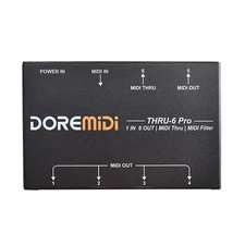DOREMiDi Aluminum THRU-6 Pro MIDI Box Controller Spliter 6 Channels MIDI Spliter