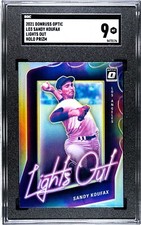 2021 Donruss Optic Sandy Koufax Lights Out HOLO SILVER PRIZM SGC 9 MINT