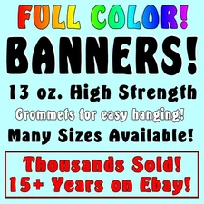 ANY SIZE! FULL COLOR Advertising Vinyl Banner Sign Many Sizes business USA 13oz.