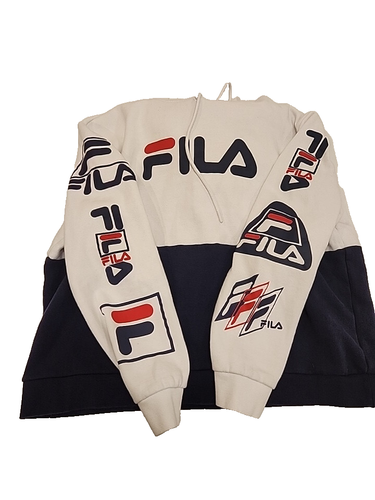 FILA Branzino Hoodie Mens 2XL Fleece Pullover Sweatshirt XXL Sleeve Graphic - Picture 8 of 20