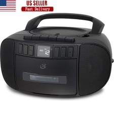 Portable AM FM Boombox CD Cassette Player W/ Stereo Speakers Headphone Jack New