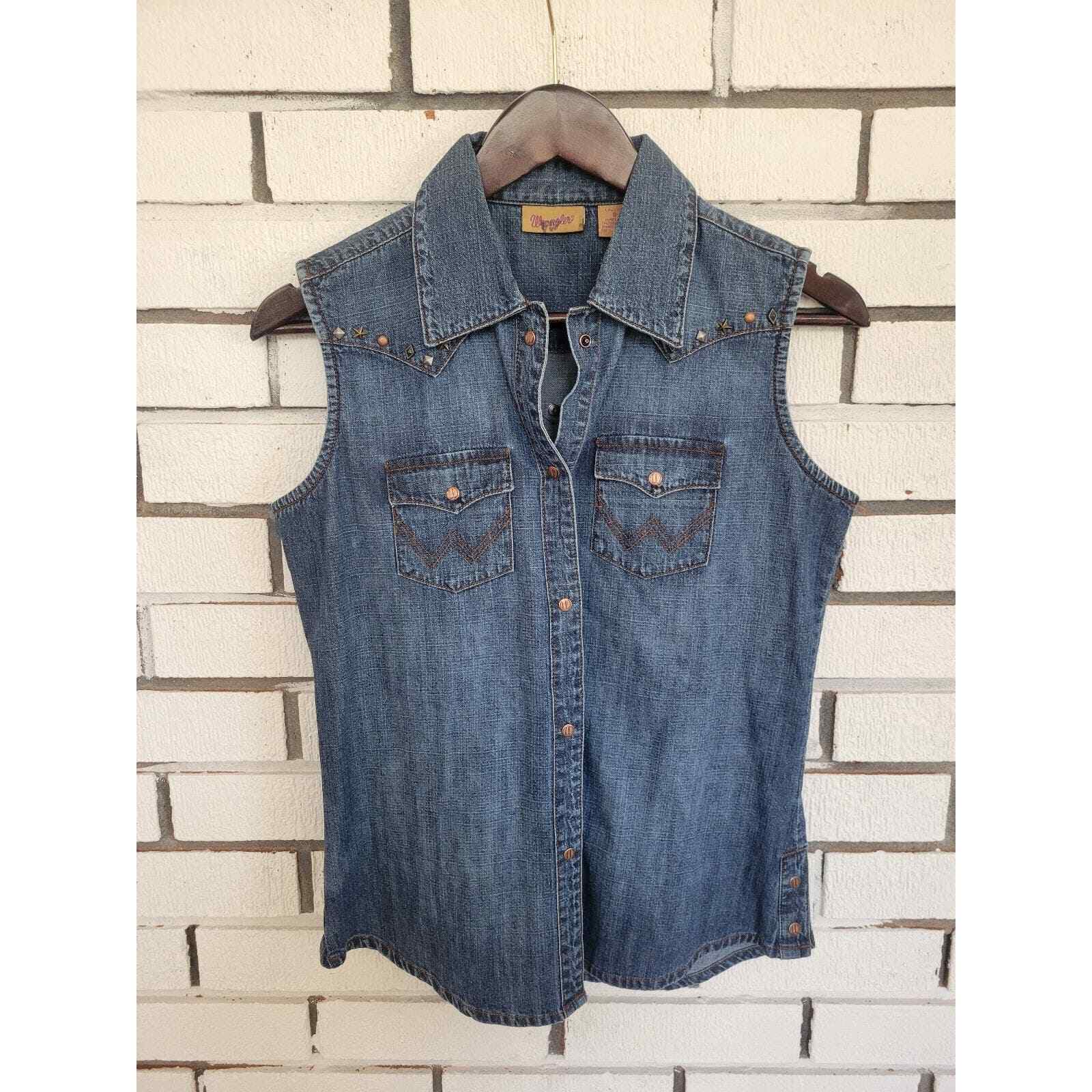 Women's Wrangler Airy Denim Vest-Blue