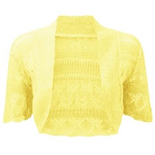 Womens Crochet Knitted Short Sleeve Shrug Ladies Cardigan Bolero Top Plus S-4XL