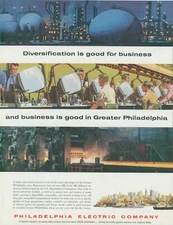 1957 Philadelphia Electric Company Diversification Good Business Print Ad SP21
