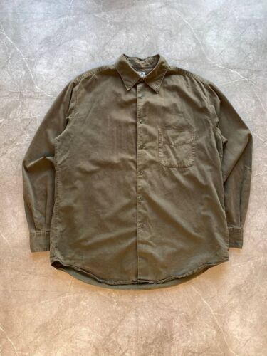 Camisa Vintage Lana CP Company Abotonada Caqui "Hecha en Italia" Talla XL - Imagen 2 de 9