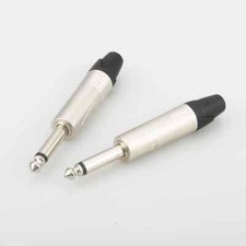 2pcs 6.3mm Mono 2pole Jack Headphone Plug Connector for Headphone Cable DIY