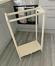 Next Towel Rail Free Standing Wood Grey Stand Vintage Style 