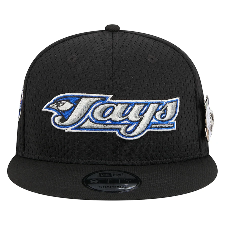 Men's Toronto Blue Jays New Era Black Post Up Pin 9FIFTY Snapback Hat Cap - Image 2 of 4