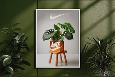 Nike Plant Based Art Canvas Poster Wall Art Home Decor Gift Idea