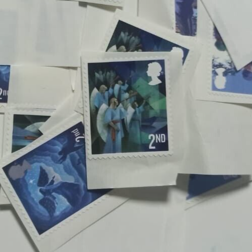 50 X 2nd class CHRISTMAS stamps, unfranked, Peel & Stick eBay
