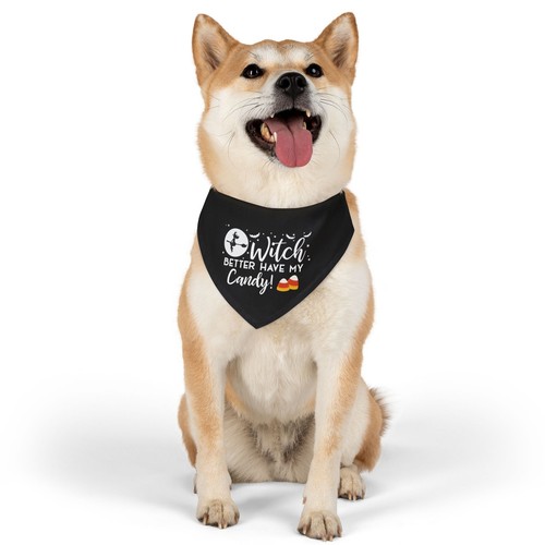 Halloween Dog Bandana Collar, Witch Better Have My Candy, Dog Accessories - Picture 5 of 8