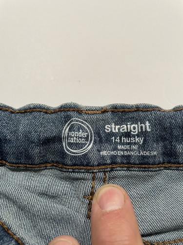 Wonder Nation Boys Husky Size 14 Distressed Stretch Blue Jean Shorts - Picture 3 of 11