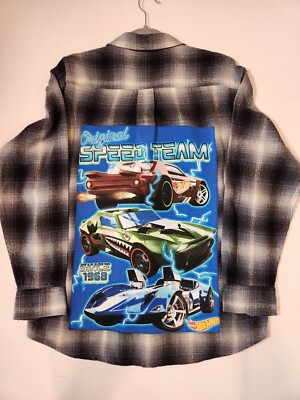 UPCYCLED VINTAGE ONE OF A KIND ORGINIAL SPEED TEAM 1968, CUSTOM FLANNEL SIZE M
