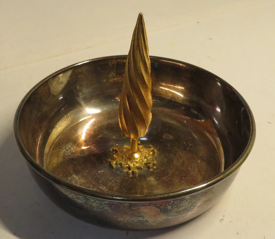 Plato de plata de colección cuenco para servir plato bandeja circular de cenizas dorado Ctr remolino ANATOLI Foto 2 de 4