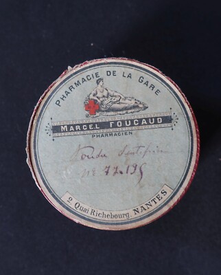 Boite publique Pharmacie de la Gare Nantes FOUCAUD Zahnpasta alte französische Dose