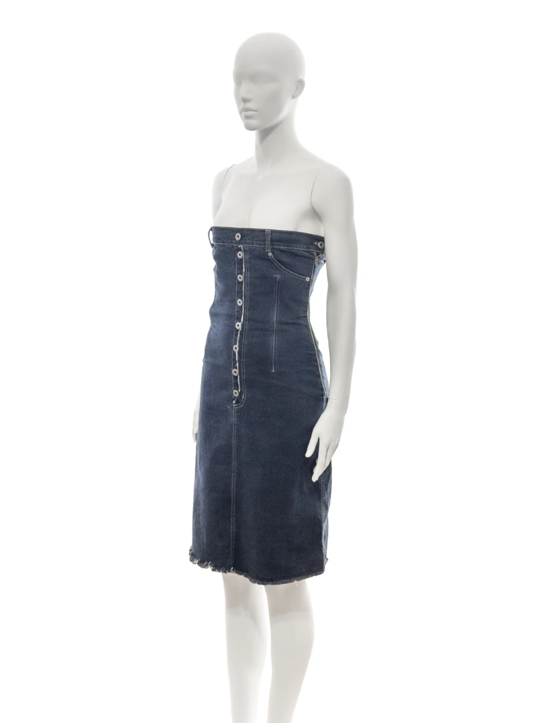 Abito corsetto denim indaco Alexander McQueen 1996 A I