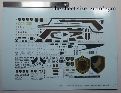 1/72 Aufkleber Für SU-33 SU33 Flanker D Tomcat Ace Schlacht (1598E)