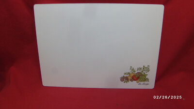 Vintage 1970s Corning Ware Glass Cutting Board Spice of Life 10x14