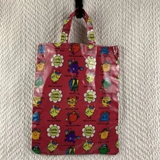 Little Miss Reusable Tote Book Bag Grocery Shopper Waterproof Hand Made Pink EUC