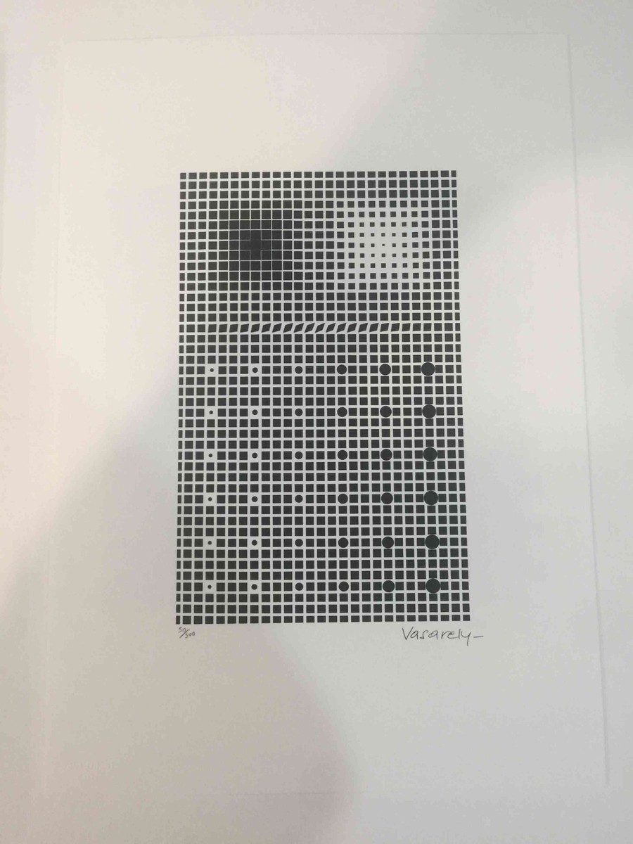Victor Vasarely Lithography Off Set CM 35x50 Signature On Slab