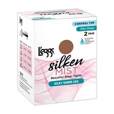 Leggs Silken Mist Beautiful Sheer Tights Silky Sheer- Large - Sun Beige - 2 pair