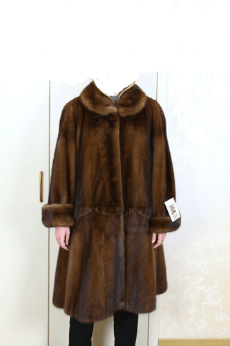 NEW BROWN SAGA FULL SKIN MINK SWINGER COAT SIZE  XL SIZE 1X WOMEN  - Picture 12 of 12