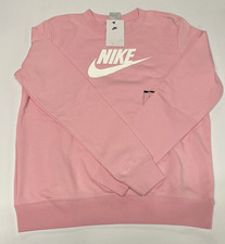 Nike Women's Logo Crewneck Sweatshirt, Pink, Size: Small