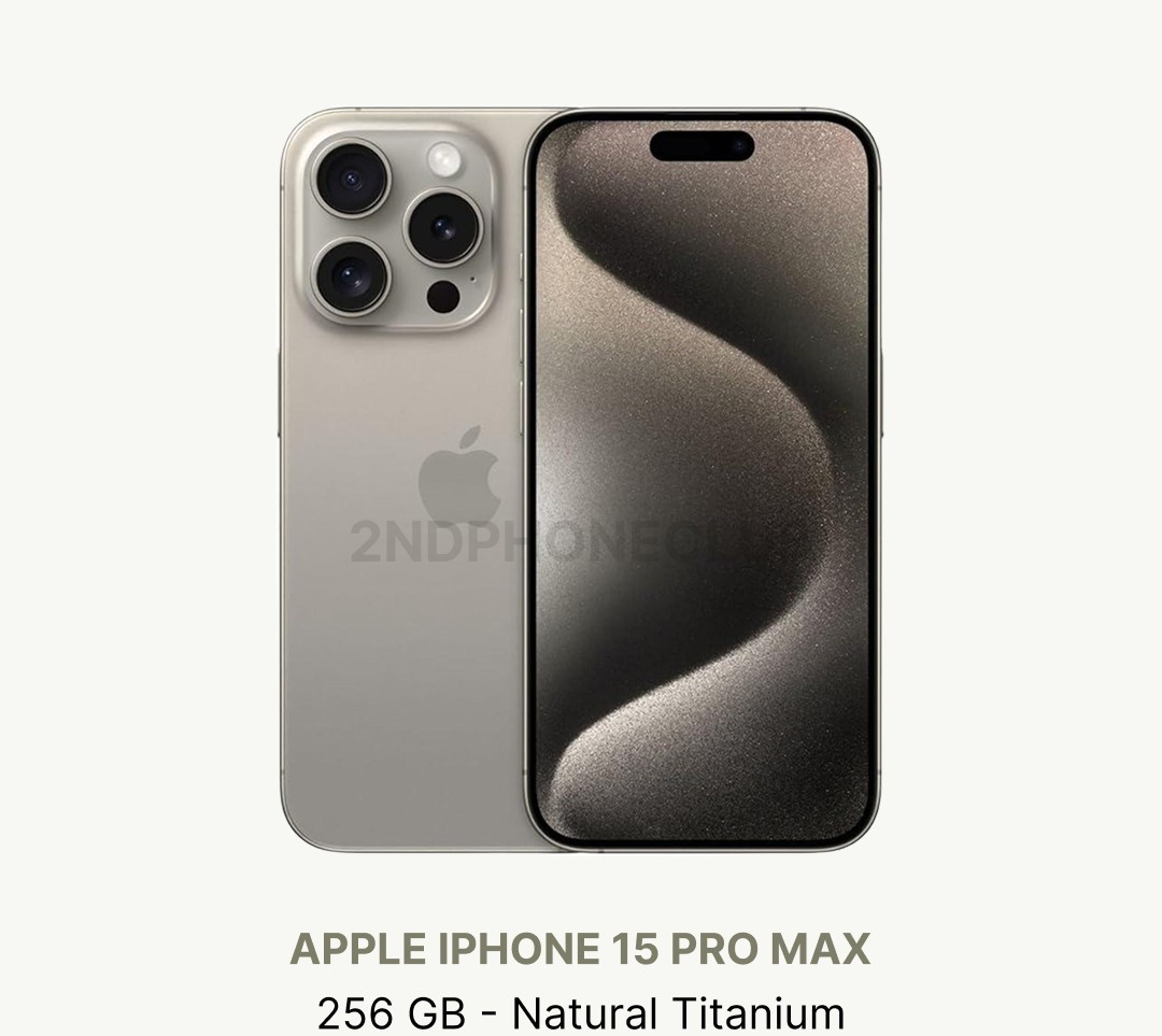 iPhone 15 Pro Max, 256GB, Natural, Consumer Cellular Locked, Excellent Condition