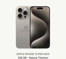 iPhone 15 Pro Max, 256GB, Natural, Consumer Cellular Locked, Excellent Condition