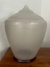* Large Original Antique Acorn Glass Globe Street Light / Lamp shade - Art Deco 