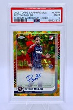 Peyton Miller 2025 Topps Chrome MLS Sapphire Gold Auto RC 14/50 MINT 9