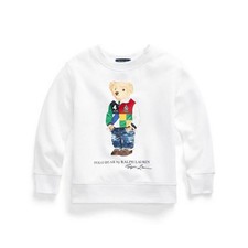 Ralph Lauren Kids White Polo Bear Sweatshirt Sz M 10/12 