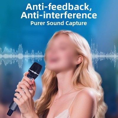Handheld Dual für 2.4G Wireless Mikrofone für Karaoke 9für 2dB+ SNR ABS Grau