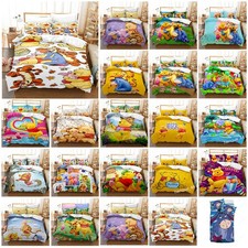 Winnie The Pooh Quilt Duvet Cover Cartoons Bedding Set Single Double Size Kids