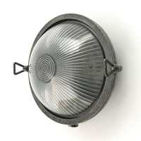 Wandlampe AußEn E27 IP64 D: 17,5 Cm Glas Messing Rund Maritim Leuchte Outdoor