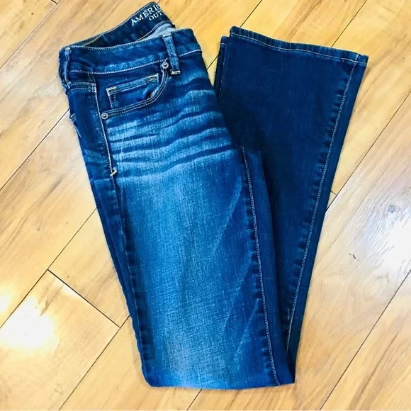 American Eagle AEO jeans skinny kick super stretch dark wash denim 6 regular image 7