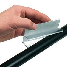 Label Holder 4" Long for 1" 1-1/8" Dia. Material Clear 25/Pk