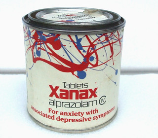 XANAX PROMO PROMOTIONAL ADVERTISING PHARMACEUTICAL XANAX PAINT CAN 3"