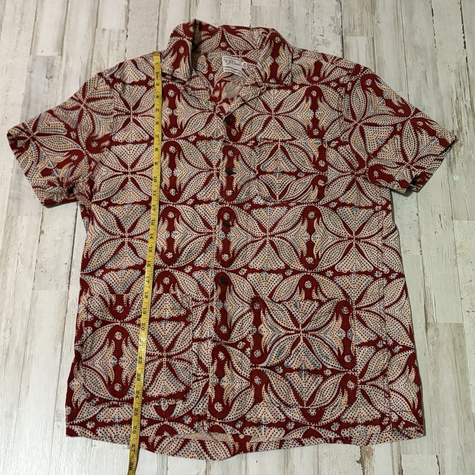 J Crew Hand Blockprint Button Down Medium - image 3